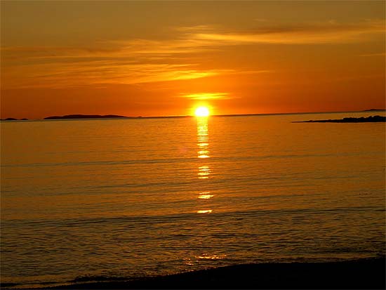 Solnedgang på Skaland
